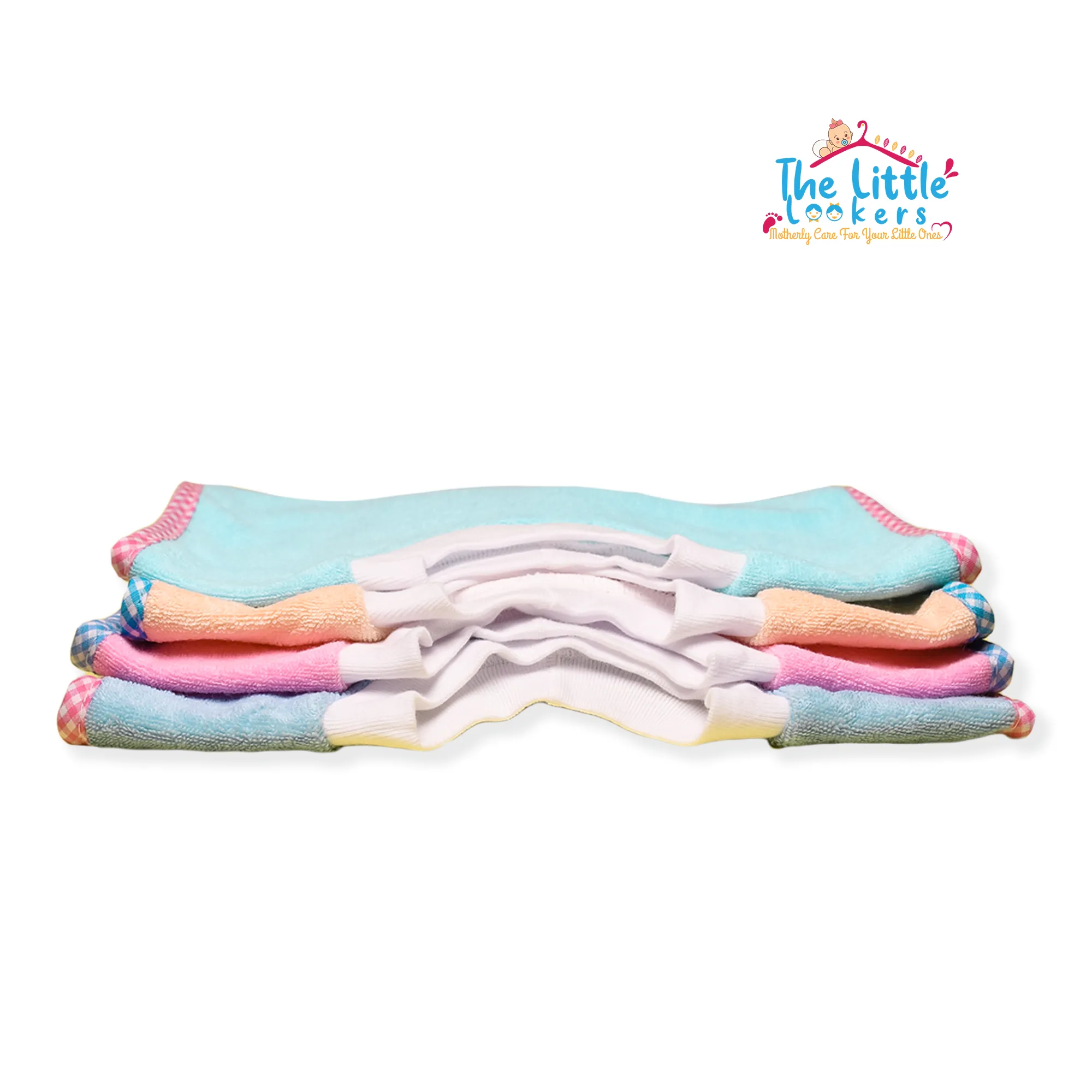 THE LITTLE LOOKERS Soft Terry Cotton Baby Bibs with Comfortable Round Neck for Bottle Feeding & Breast Feeding | Double Layered Skins for Quick Absorption & Fast Drying