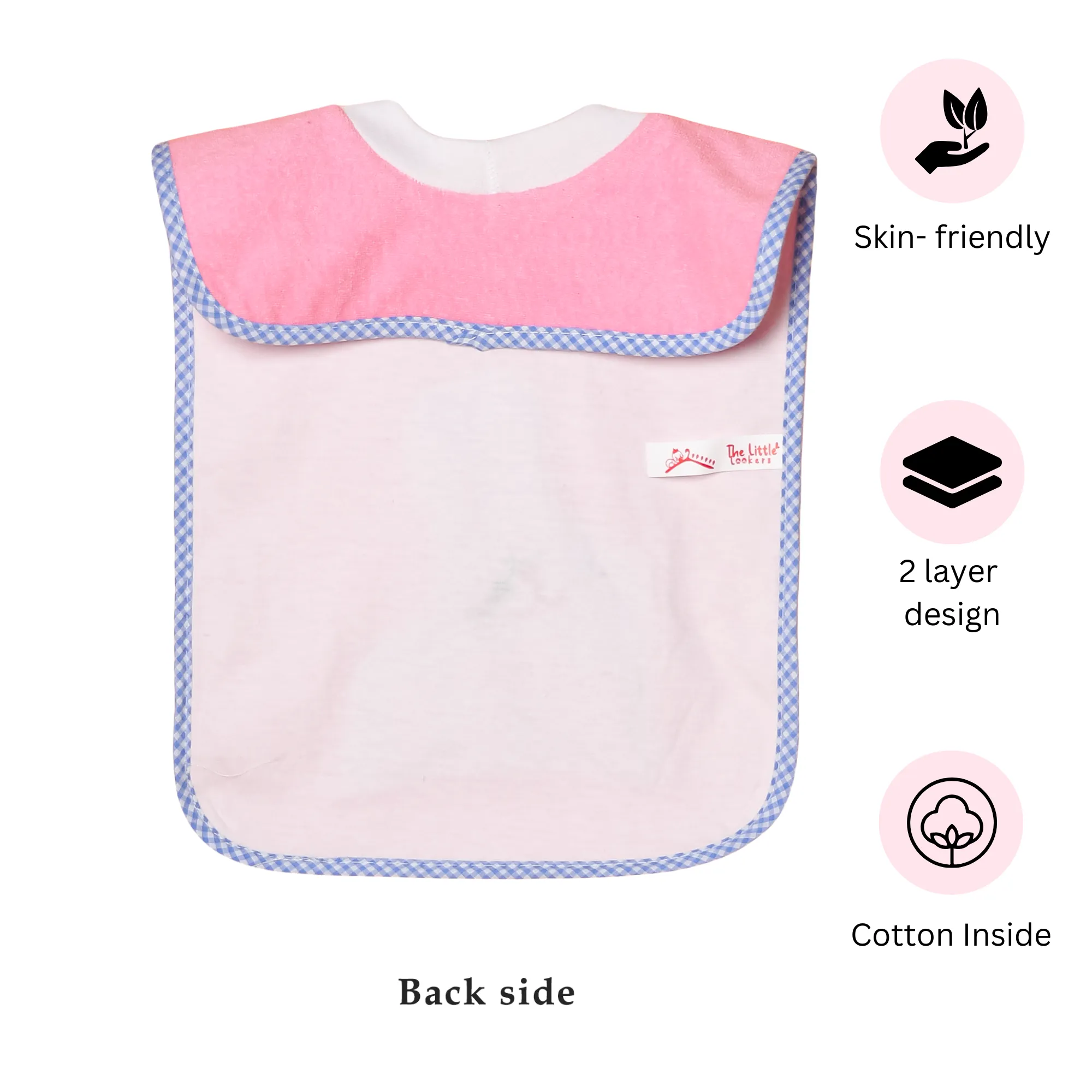 THE LITTLE LOOKERS Soft Terry Cotton Baby Bibs with Comfortable Round Neck for Bottle Feeding & Breast Feeding | Double Layered Skins for Quick Absorption & Fast Drying