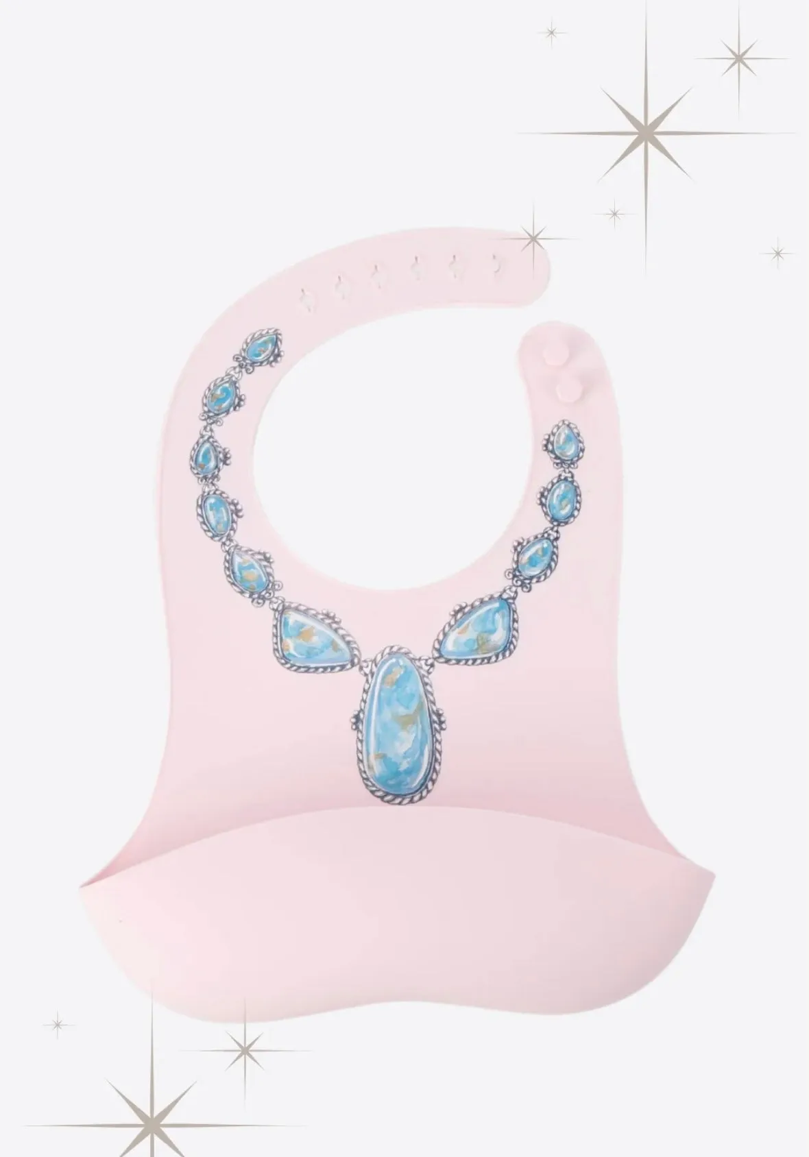 The Turquoise Lariat Silicone Bib in Pink