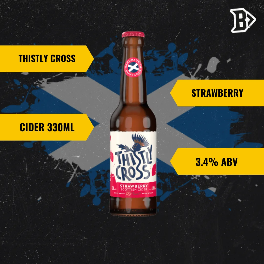 Thistly Cross Strawberry Craft Cider 330ml Bottles - 4.0% ABV (12 Pack)