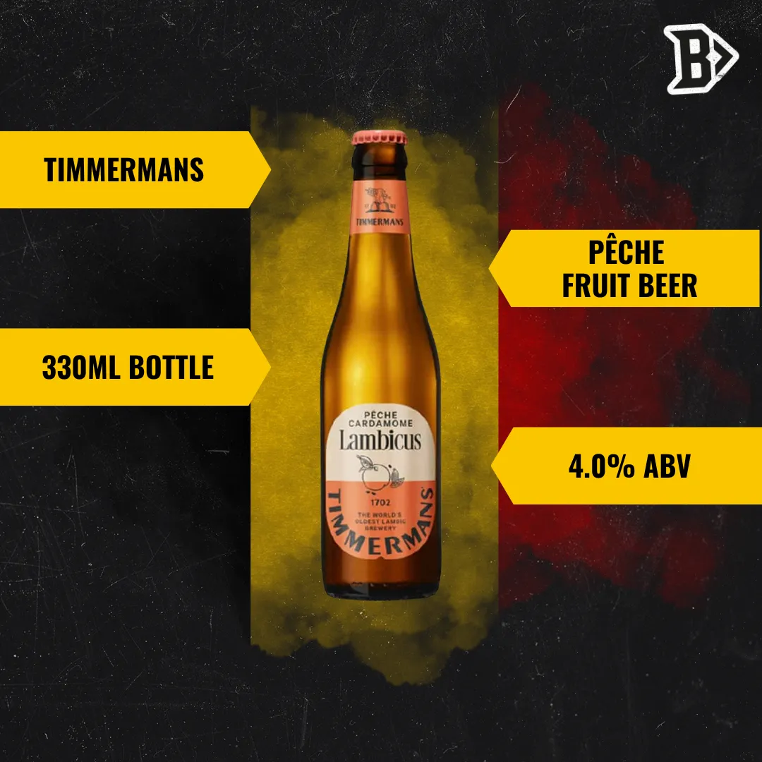 Timmermans Lambicus Pêche Cardamome Belgian Fruit Beer 330ml Bottles - 4.0% ABV (12 Pack)