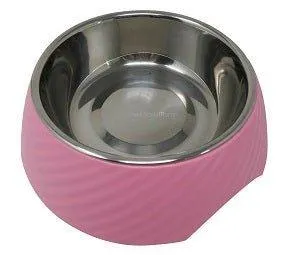 Twill Round Cat Dog Bowl - Pink S/L