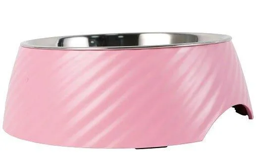 Twill Round Cat Dog Bowl - Pink S/L