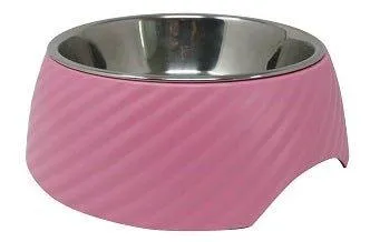 Twill Round Cat Dog Bowl - Pink S/L