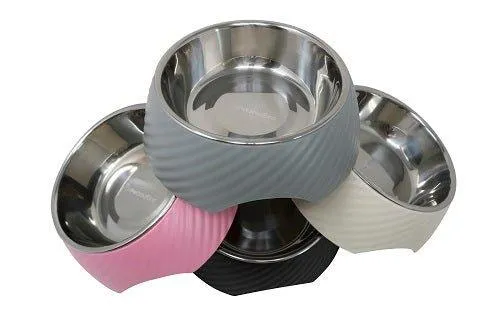 Twill Round Cat Dog Bowl - Pink S/L