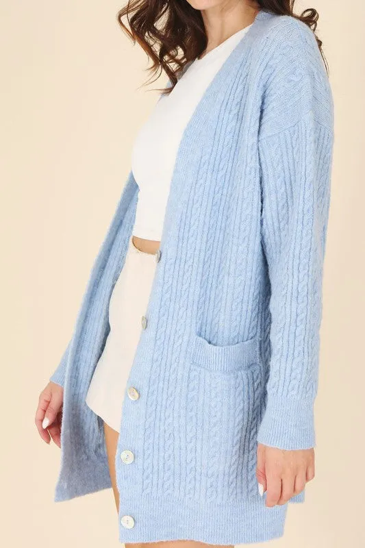 Warm Pale Blue Cardigan