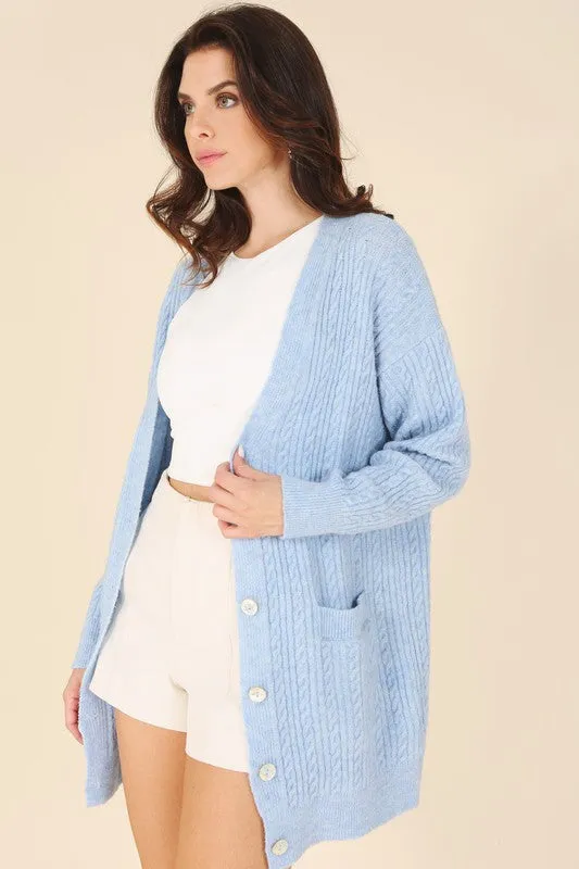 Warm Pale Blue Cardigan