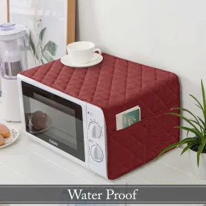 Waterproof Quilted Microwave Oven Cover Maroon