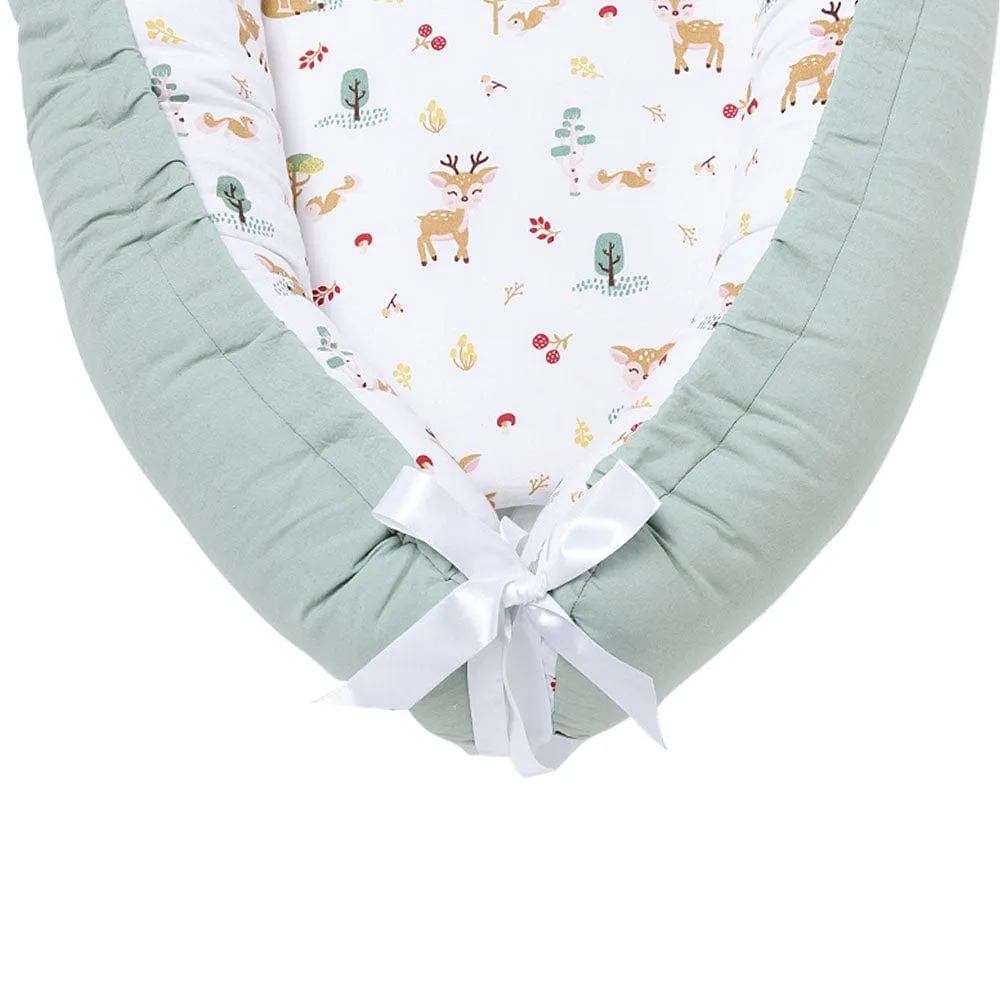 Whimsical Woodland Baby Sleeping Nest, Portable Adjustable Newborn Crib Bassinet, 0-24 Months