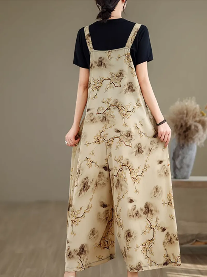 Women's Every Occasion Wear Printed Overalls Dungarees