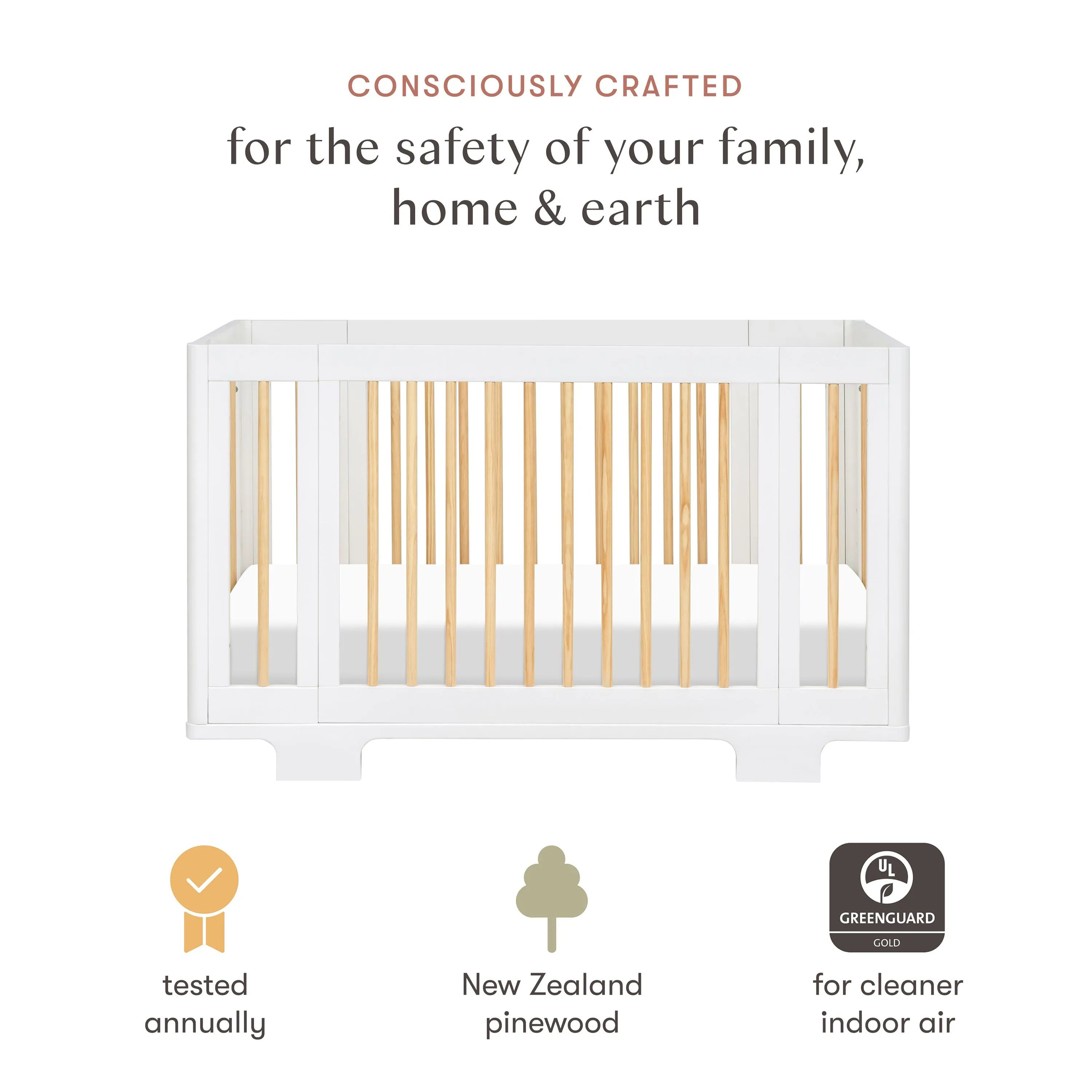 Yuzu 8-in-1 Convertible Crib with All-Stages Conversion Kits